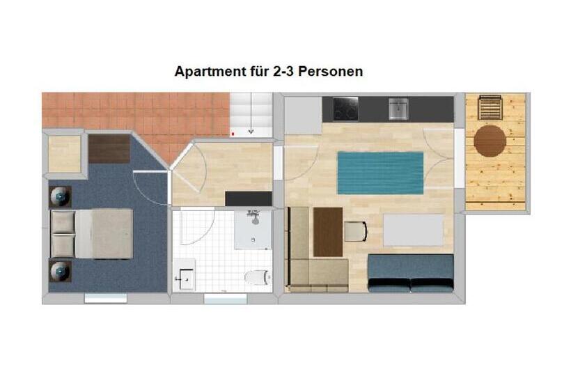 شقة غرفة نوم واحدة مزودة بشُرفة, Pension Wald