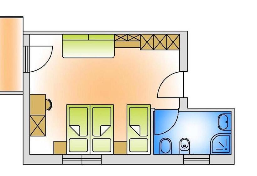 Трехместный Номер Стандарт с Балконом, Residence Hauserhof