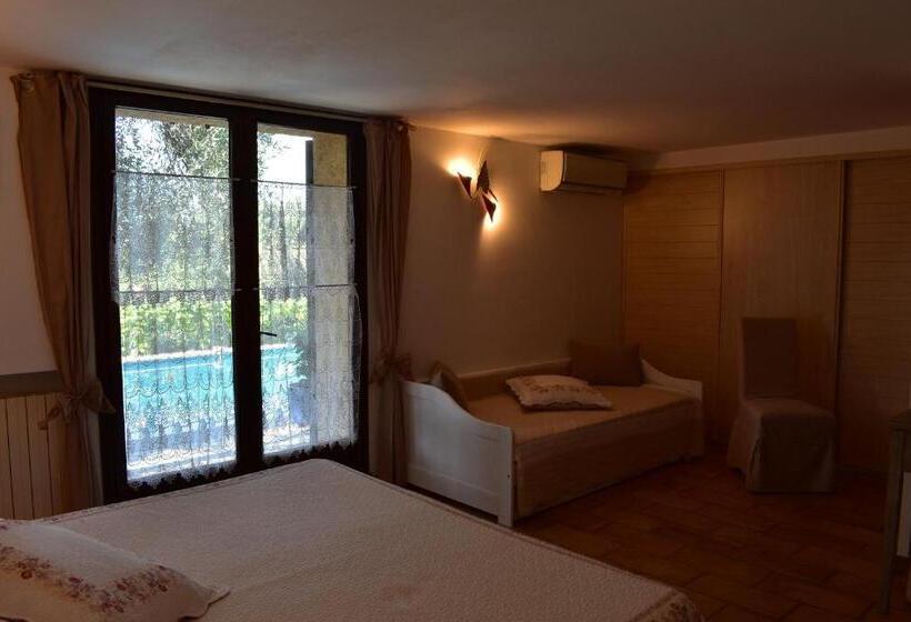 غرفة قياسية ثلاثية مطلة علي حمام السباحة, Chambre D Hôte Chez Dany   Mougins