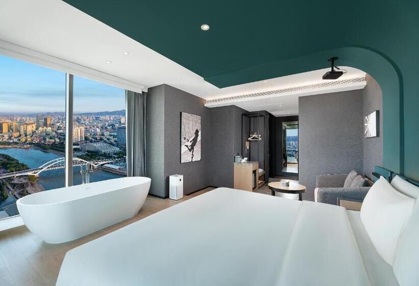 キングサイズベッドのデラックスルーム, Atour S Hotel Lanzhou Convertion Exhibition Center