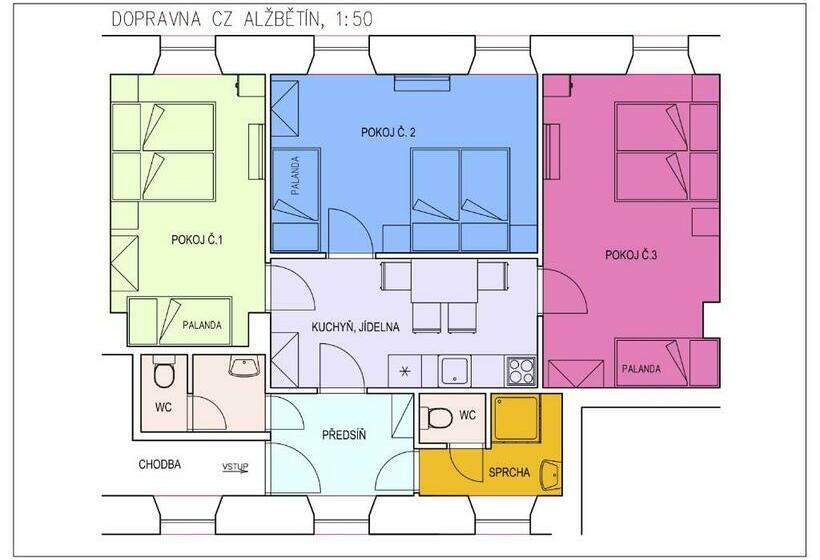 דירת חדר, Dopravna Alžbětín