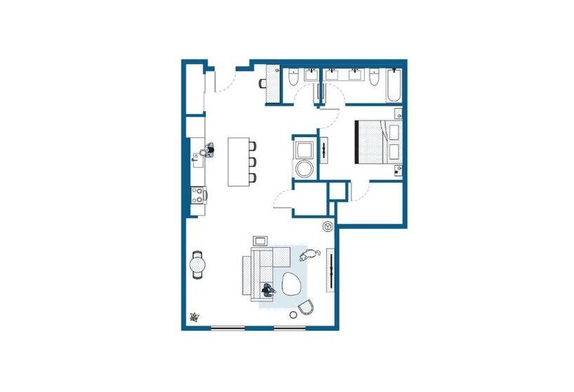 Апартаменты 1 Спальня, Roost Cleveland