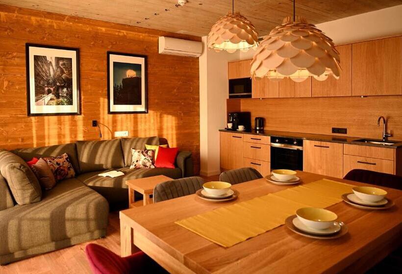 Апартаменты 1 Спальня, Apartamenty U Harrego Boutique Spa Z Klimatyzacja, Balkon, Sauna, Tężnia Parking