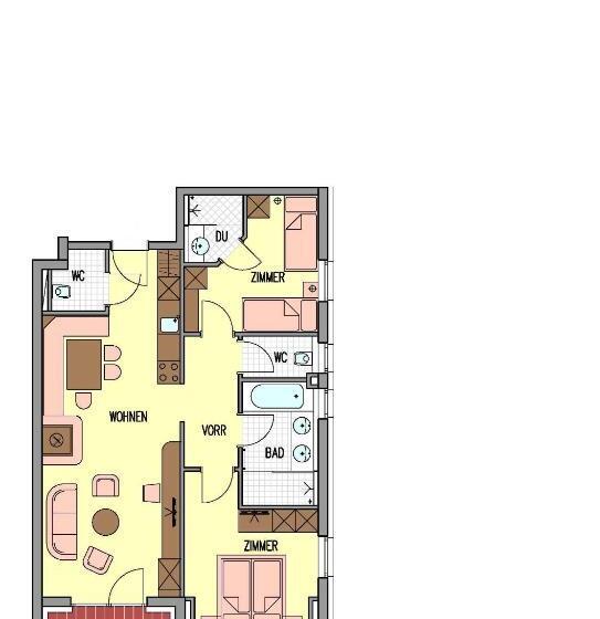 Апартаменты 2 Спальни с Балконом, Garni Alpenjuwel