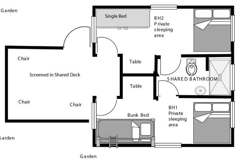 בונגלו סטנדרט עם נוף לגינה, Little Corn Island Beach And Bungalow