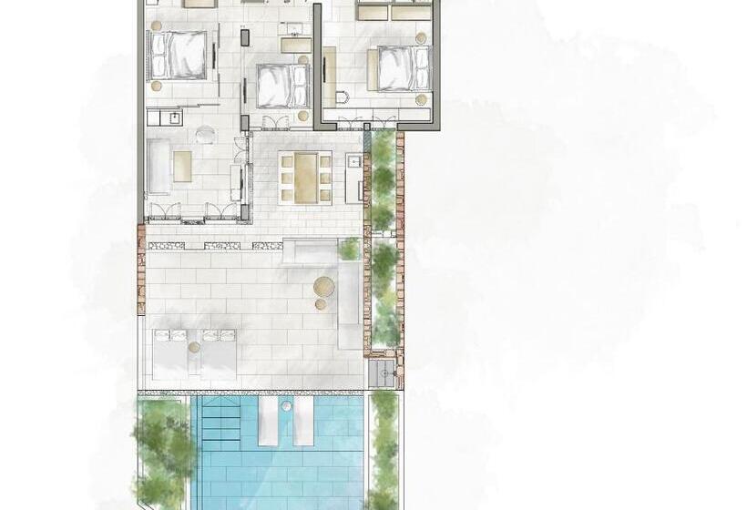 带3个卧室的套间, Ios Grand Pool Suites