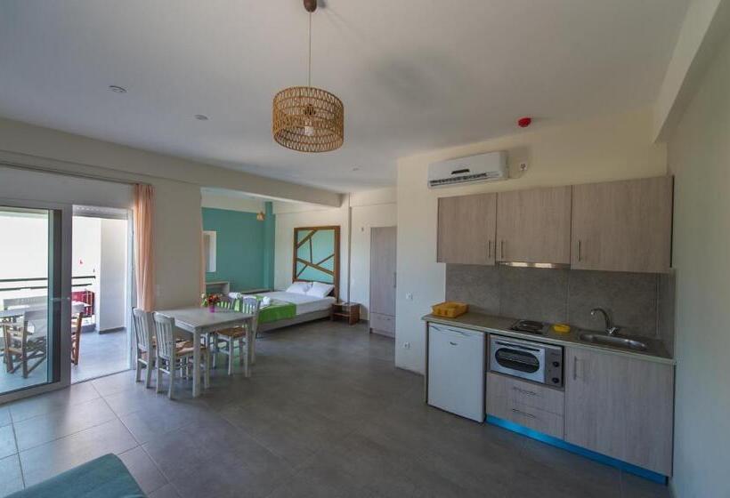 דירה בת חדר שינה 1 צדדית נוף לים, Thesmos Village