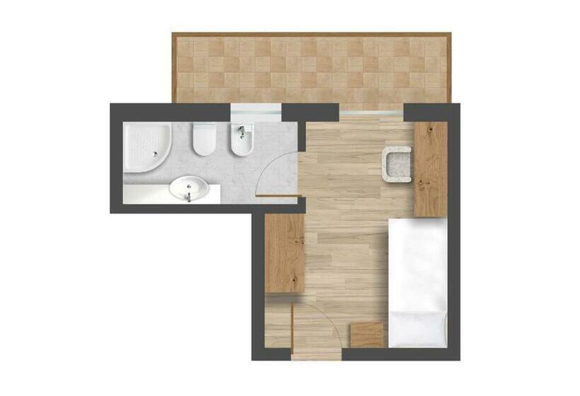 غرفة قياسية فردية مزودة بشُرفة, Villa Eden