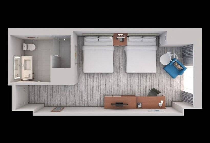 غرفه قياسيه سريرين مزدوجين, Hilton West Palm Beach