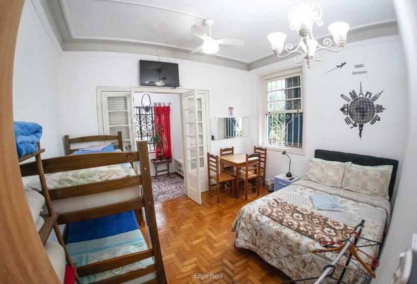 חדר סטנדרטי לארבעה עם חדר אמבטיה משותף, Hostel Petrópolis
