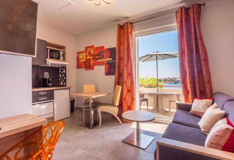 דירת דלוקס חדר שינה 1 עם נוף לים, Les Flots Bleus