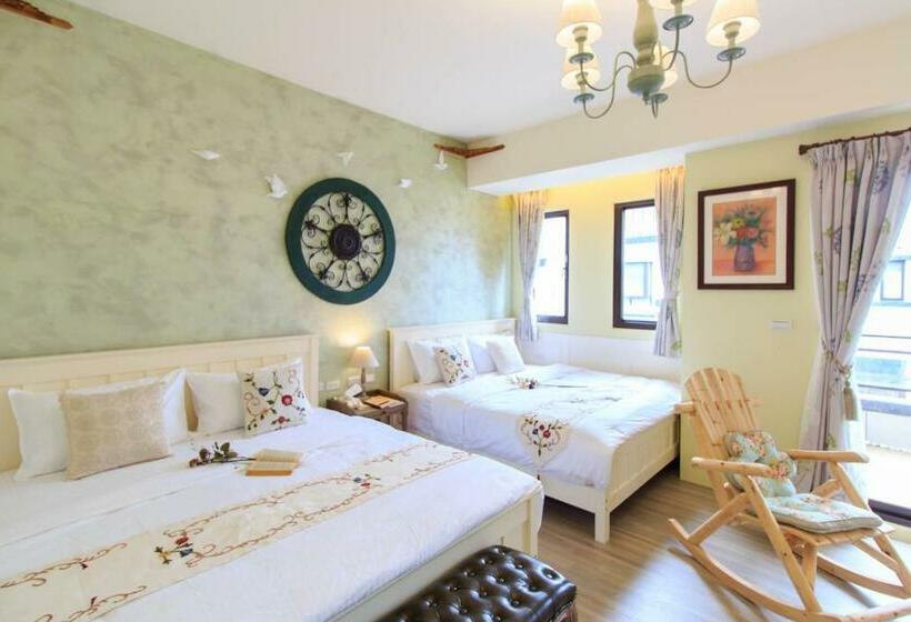 اتاق استاندارد چهارنفره با بالکن, 朵朵小語鄉村民宿 也可來電包棟