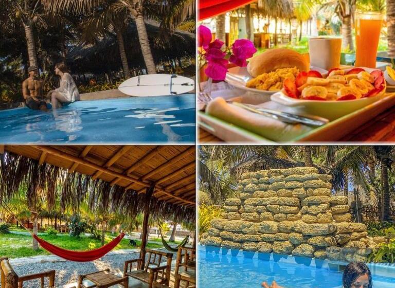 اتاق یک تخته با چشم‌انداز استخر, Casa Sebas Máncora   Pool Beach