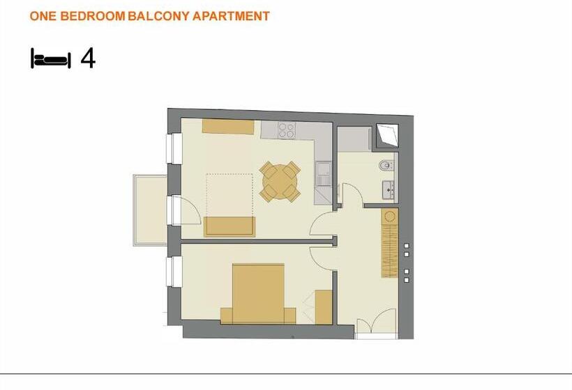 آپارتمان 1 خوابه با بالکن, Downtown Suites Rubesova