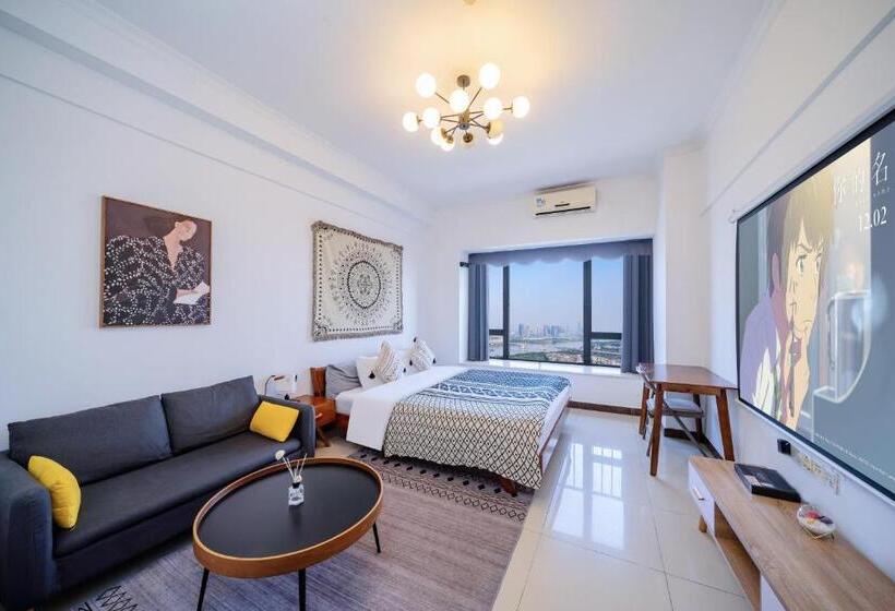 غرفة ديلوكس, Guangzhou Lijing Aparthotel Pazhou Exhibition Center Next To Exit D Of Wanshengwei Mtr Station