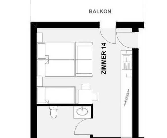 バルコニー付き１ベッドルームアパートメント, Gasthof Pesbichl