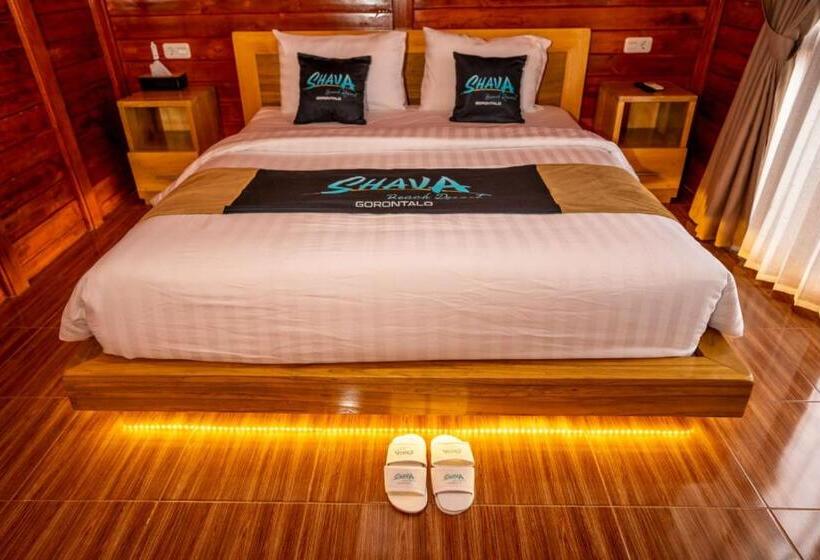 オーシャンビューデラックスルームバルコニー付き, Shava Beach Resort