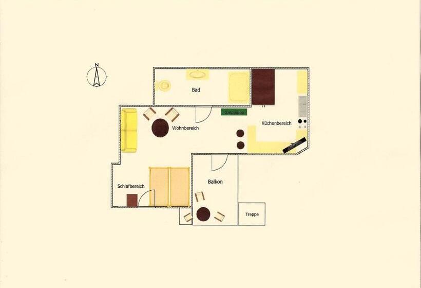 Апартаменты 1 Спальня с Балконом, Pension Ilmhof