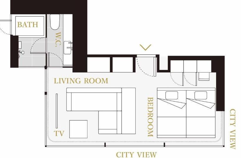 اتاق استاندارد با چشم‌انداز, Cuvee J2 Hotel Osaka By Onko Chishin