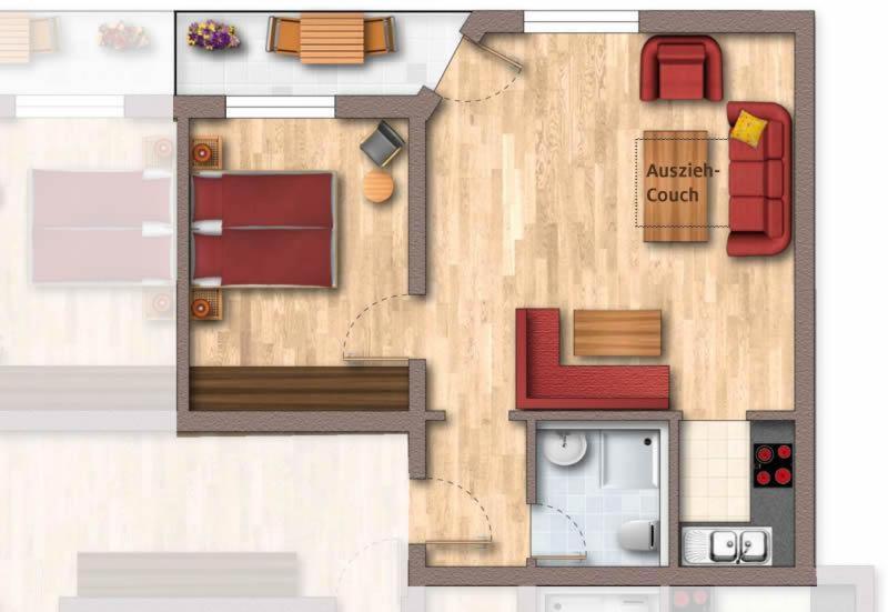 带1个卧室的公寓, Ferienhof Almfrieden