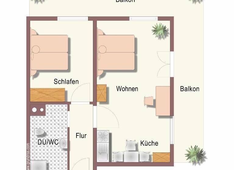 Апартаменты 1 Спальня с Балконом, Landhaus Bachtelmühle