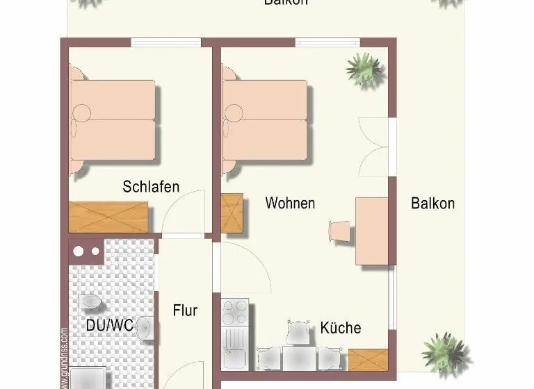 バルコニー付き1ベッドルームアパートメント, Landhaus Bachtelmühle
