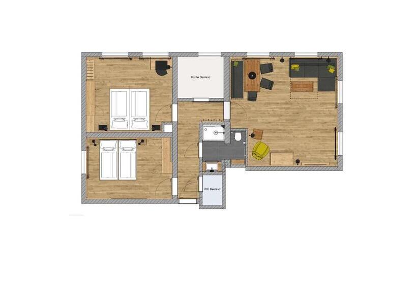 Апартаменты 1 Спальня, Landhaus Bachtelmühle