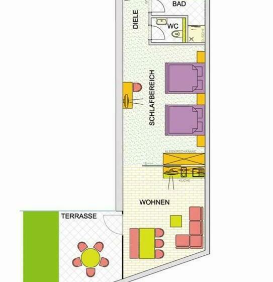 سوییت با چشم‌انداز باغ, Cores