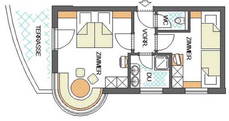 اتاق استاندارد چهارنفره با بالکن, Garni Apart Elfriede