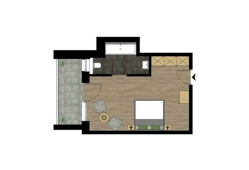 غرفة قياسية مزوَّدة بشُرفة, Alpenhotel Zimba