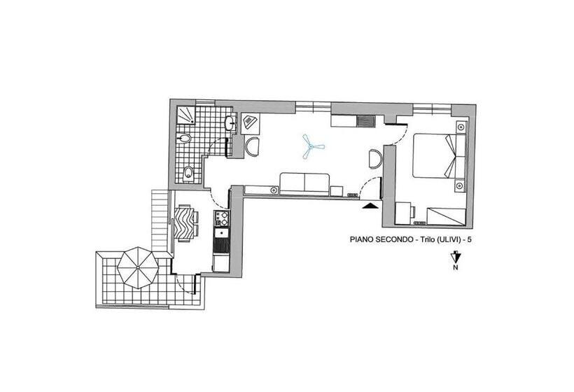 דירת חדר עם טרסה, Residence Santa Maria Suites