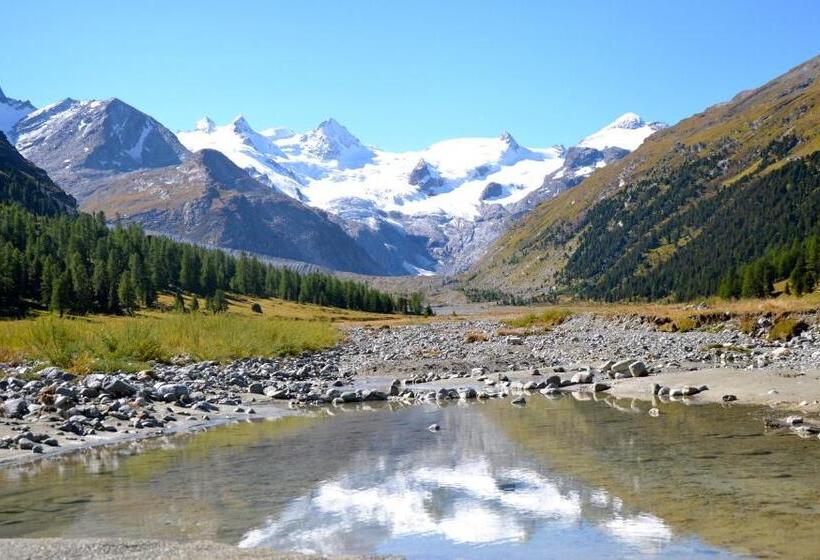 Quarto Estandar Individual Banheiro Compartilhado, Roseg Gletscher