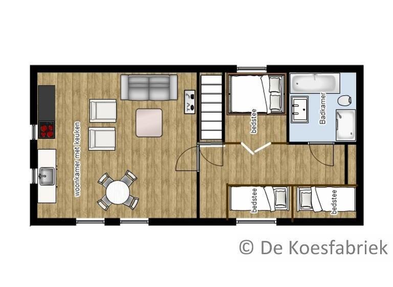 带2个卧室的公寓, Appartement De Koesfabriek Centrum Dokkum