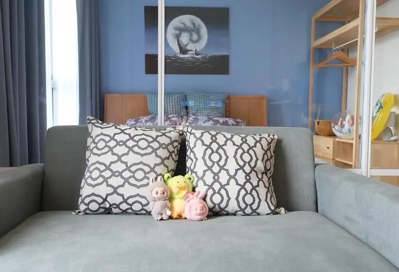 プレミアムアパートメント、1ベッドルーム 、オーシャンビュー, Blue Condo Thew Talay Seaview By Bigbike