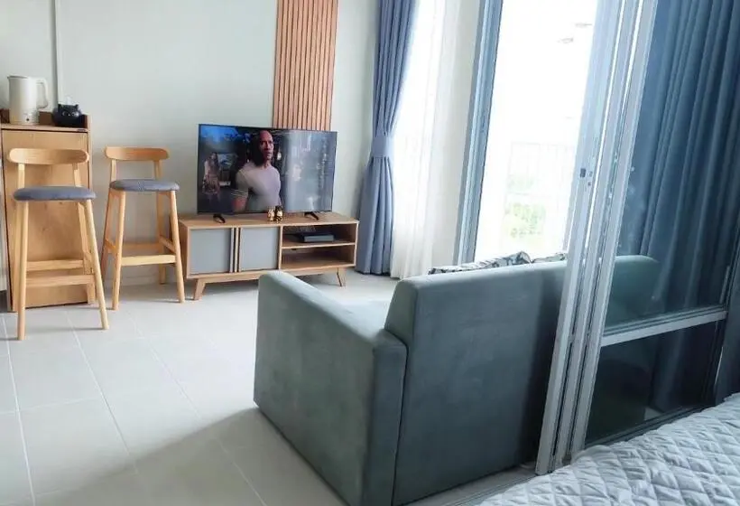 プレミアムアパートメント、1ベッドルーム 、オーシャンビュー, Blue Condo Thew Talay Seaview By Bigbike