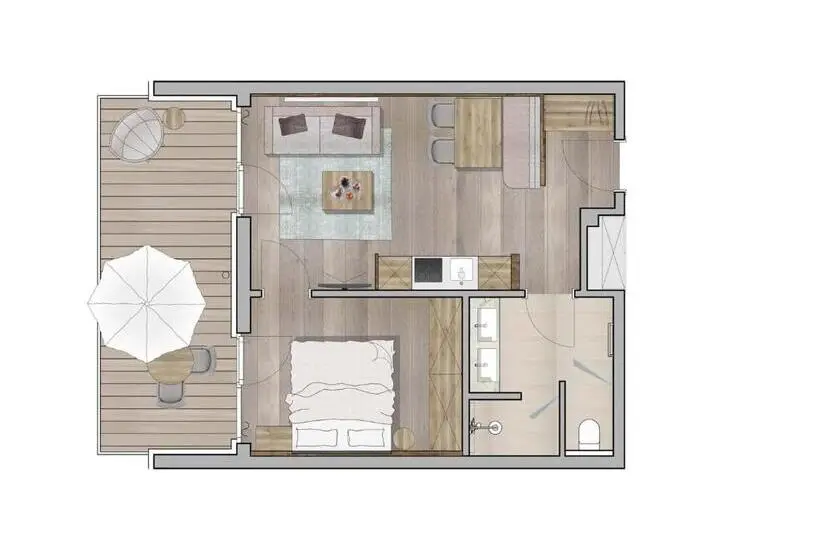１ベッドルームアパートメント, Private Homes Alpin Spa Apartments