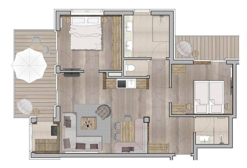 Апартаменты Deluxe 2 Спальни, Private Homes Alpin Spa Apartments