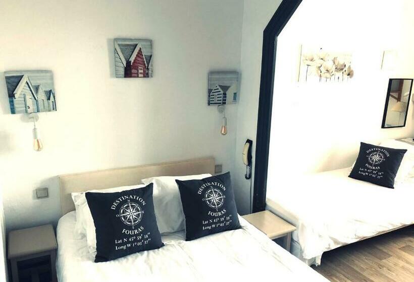 חדר סטנדרט לשלושה, Hôtel 2 étoiles Et Restaurant Le Galet Bleu