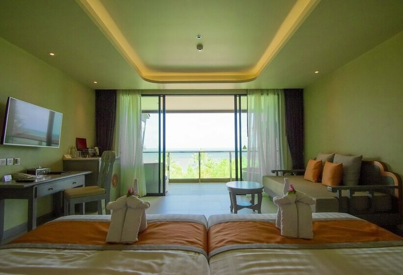 디럭스 룸 바다 전망, Maikhao Palm Beach Resort Sha Plus