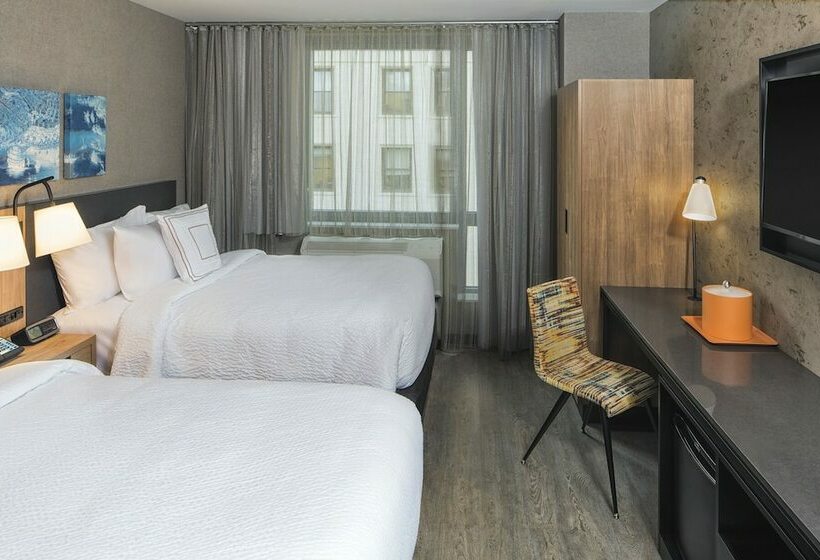 带2个双人床的标准工作室, Courtyard By Marriott New York World Trade Center Area