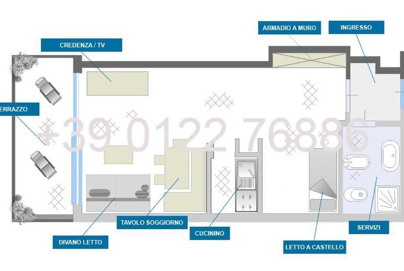 ファミリーステューディオ, Resort Palace Sestriere 1 E 2