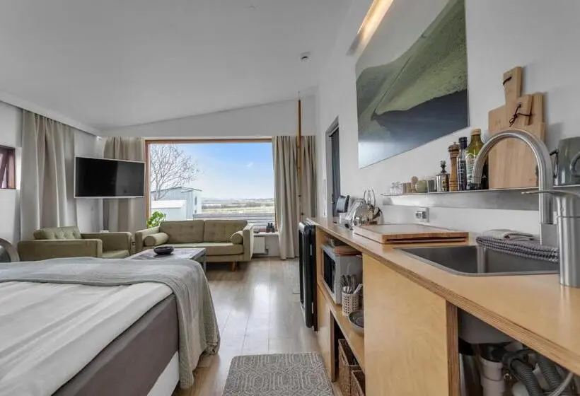 استودیوی استاندارد با چشم‌انداز دریا, Eyvindarholt Guesthouse