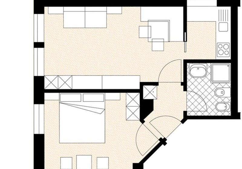 带1个卧室的公寓, Residence Sas Vanna