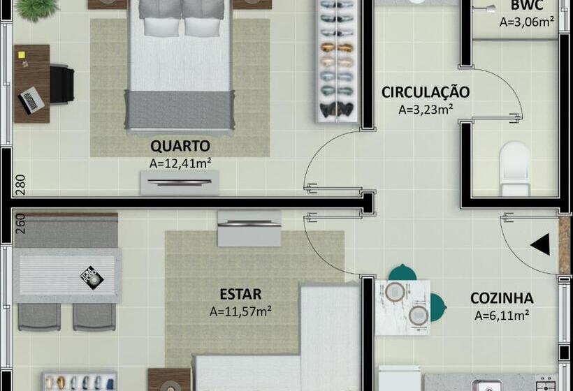 Apartamento Superior 1 Dormitório, Residencial Pontal Do Jurerê