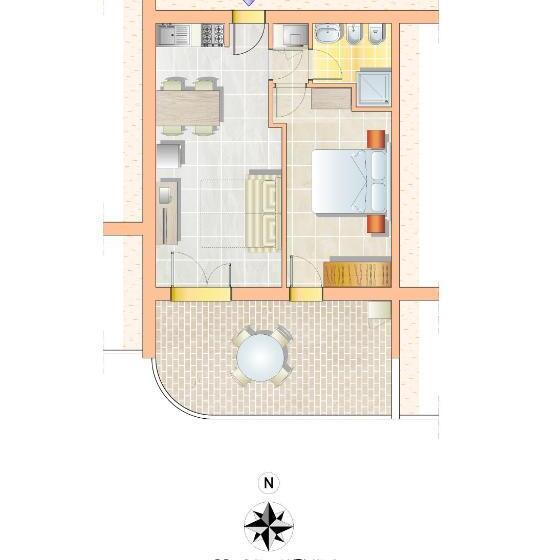 带1个卧室带泳池的公寓, Residence Serenissima