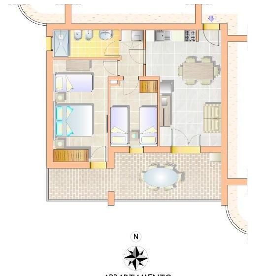 带2个卧室的高级公寓, Residence Serenissima