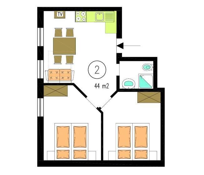 شقة غرفتين, Merlhof