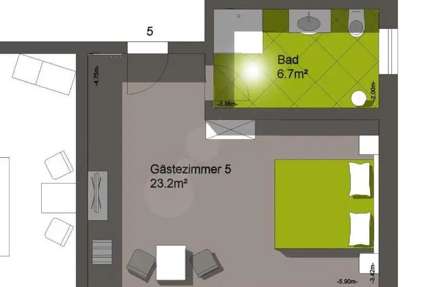 Deluxe-huone, Pension Rüssel Pub
