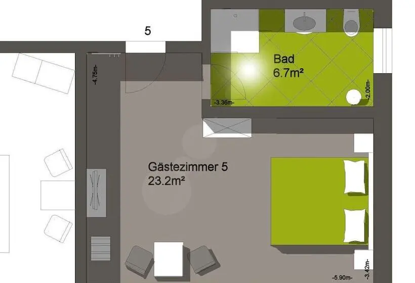 Deluxe-huone, Pension Rüssel Pub