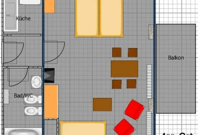 バルコニー付き１ベッドルームアパートメント, Landhaus Gruden Sommerberg